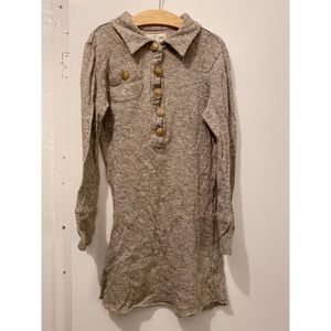 Free People Cotton Grey Quarter Button Down Shirt
